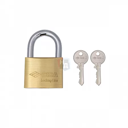 Замок навесной CISA LL POP 21010.60 латунь матовая (60 мм, 2 ключа)