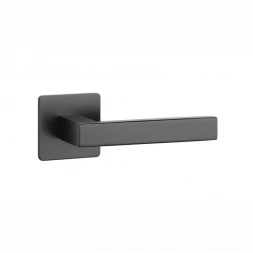 Дверная ручка Sterk 1760 Q черный матовый (на розете ultra slim 3 мм)