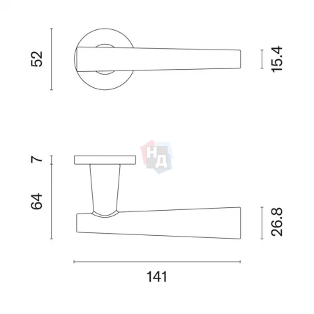 Дверная ручка Aprile Euphorbia R 7S AS матова латунь