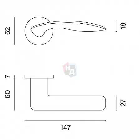 Дверная ручка Aprile Robinia R 7S AS полированный хром