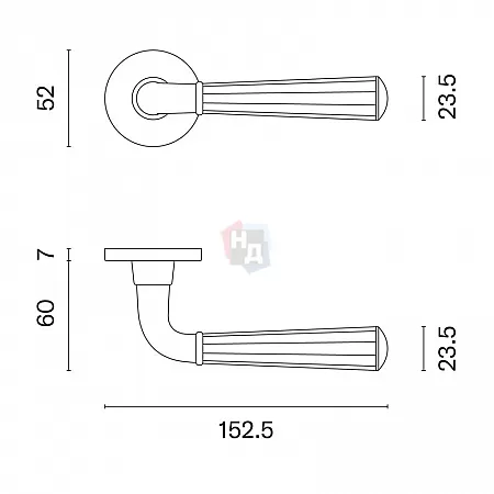 Дверная ручка Aprile Marigold R 7S ASM полированный хром/белый матовый/полированный хром