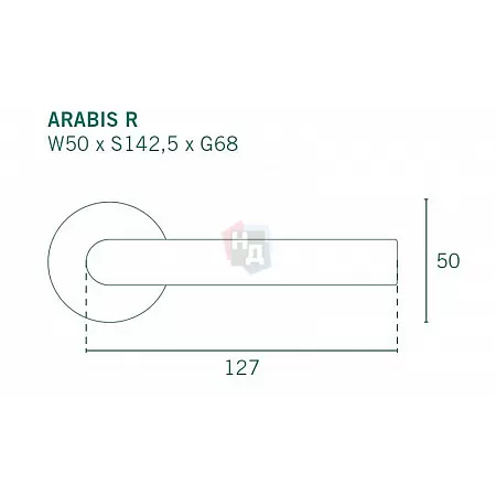 Дверная ручка Aprile Arabis R 7S AT матовый никель