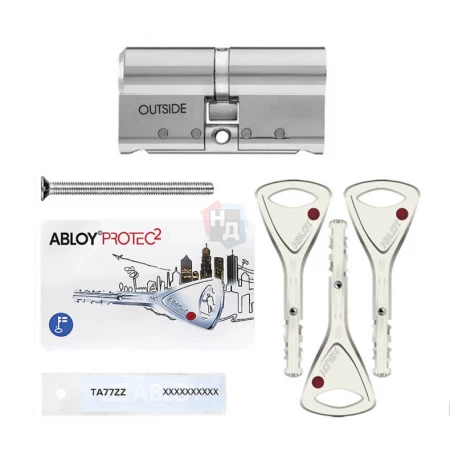 Цилиндр Abloy Protec 2 HARD 123 (82x41) CY332 ключ-ключ CR хром