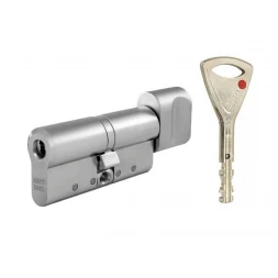 Цилиндр Abloy Protec 2 HARD 133 (57x76T) CY333 ключ-тумблер HCR хром матовый