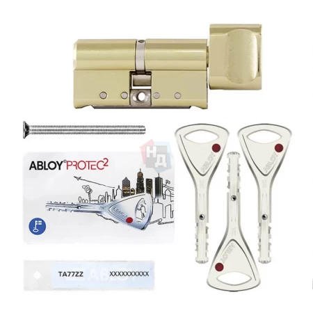 Цилиндр Abloy Protec 2 HARD 143 (62x81T) CY333 ключ-тумблер KILA латунь