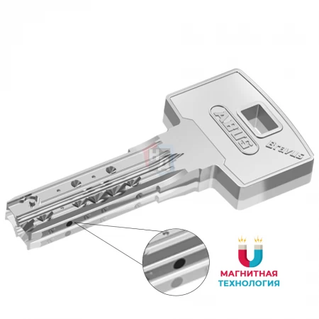 Цилиндр Abus Bravus 3500 Magnet MX 90 (50x40) ключ-ключ никель