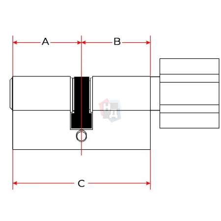 Цилиндр Abus Bravus 1000 Compact 60 (30x30T) ключ-тумблер никель