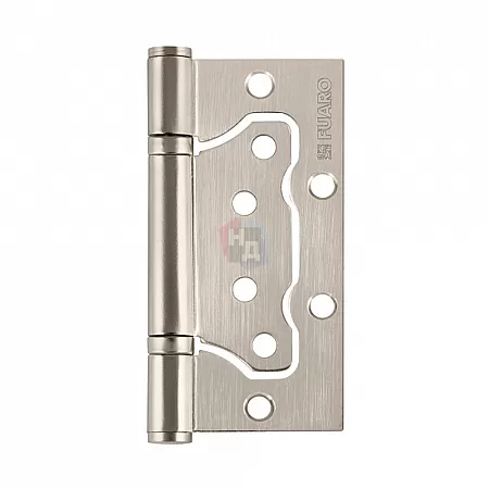 Петля дверная накладная Fuaro 300-2BB 100*64*2 никель матовый (узкая)