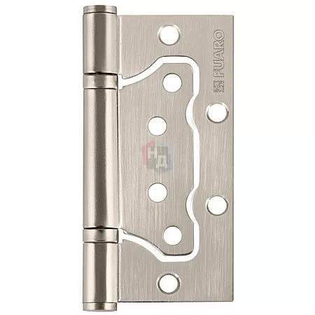 Петля дверная накладная Fuaro 500-2BB 100*75*2.5 никель матовый