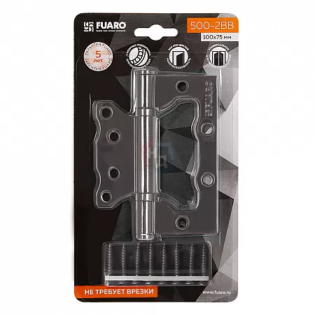 Петля дверная накладная Fuaro 500-2BB 100*75*2.5 графит