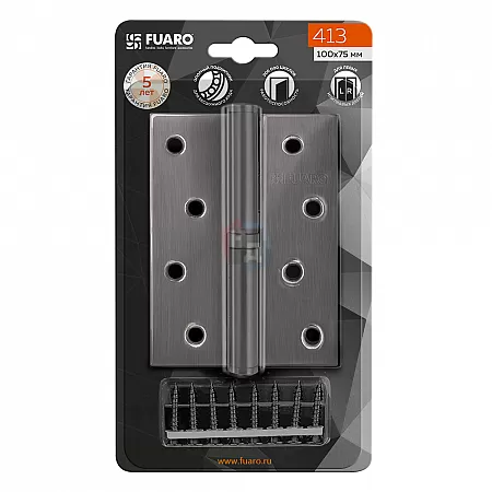 Петля дверная врезная Fuaro 413-4 100*75*2.5 черный левая