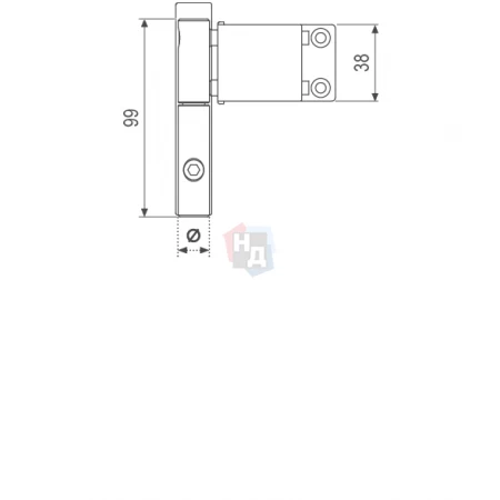 Петля регулируемая Cartesio біхром