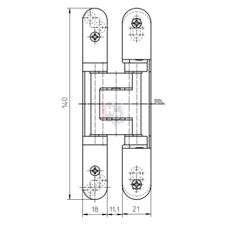 Петля дверная скрытая Simonswerk TE 205 3D хром серербро (124) F1