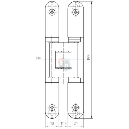 Петля дверная скрытая Simonswerk TE 240 3D бронза (175)