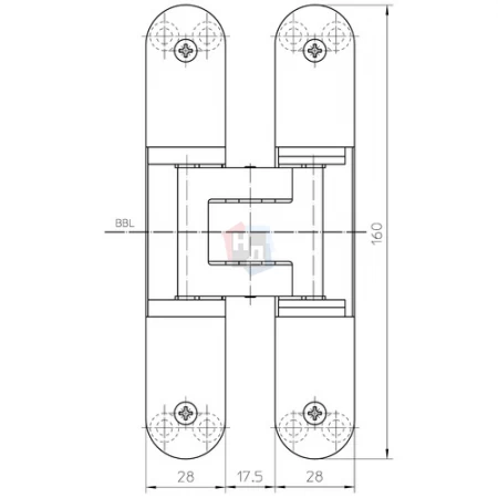 Петля дверная скрытая Simonswerk TE 340 3D бронза (175)