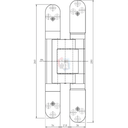 Петля дверная скрытая Simonswerk TE 645 3D золото матовое (047)