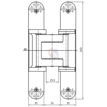 Петля дверная скрытая Simonswerk TE 540 3D A8 никель полированный (038)