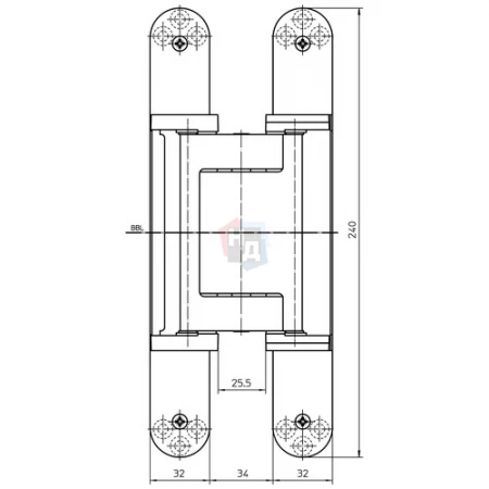 Петля дверная скрытая Simonswerk TE 640 3D A8 бронза (175)