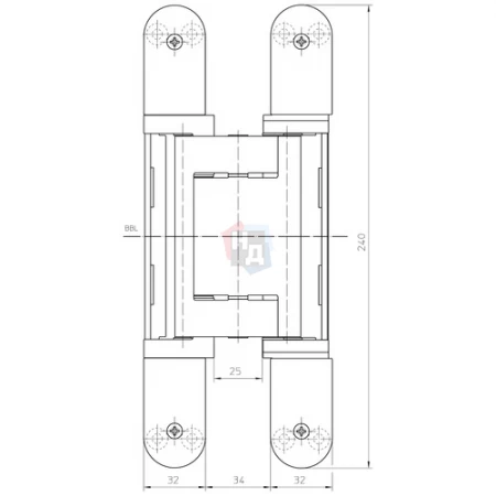 Петля дверная скрытая Simonswerk TE 626 3D A8 нержавейка (040)