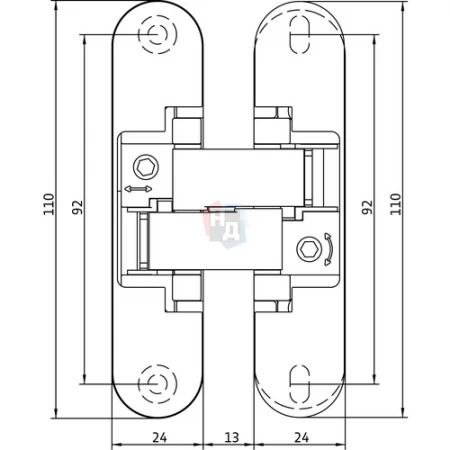 Петля дверная скрытая Anselmi 505 (AN 140 3D) бронза
