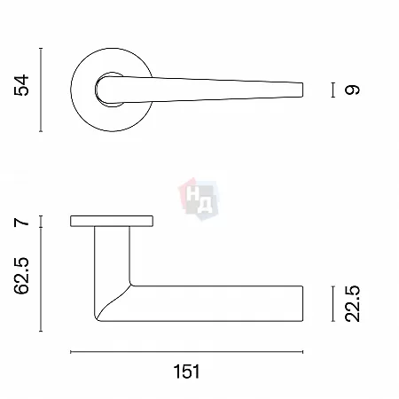 Дверная ручка Stile Salta R 7S хром матовый