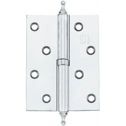 Петля дверная врезная SIBA 1BB 100*75*2.5 BP латунь полированная левая (фигурная)