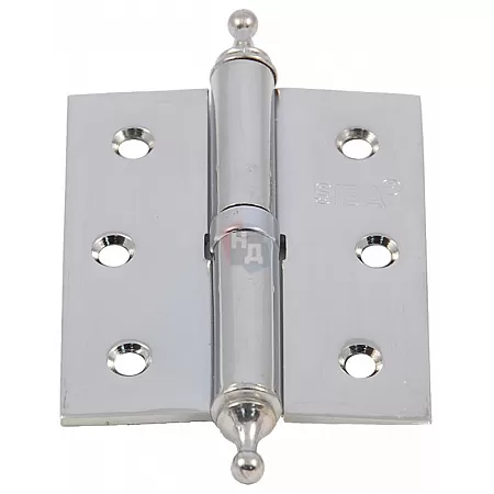 Петля дверная врезная SIBA 1BB 75*63*2.5 CP хром полированный правая (фигурная)