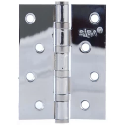 Петля дверная врезная SIBA 4BB 100*75*3 CP хром полированный универсальная