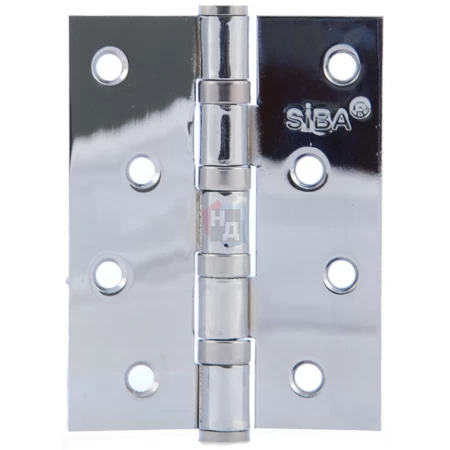 Петля дверная врезная SIBA 4BB 100*75*3 CP хром полированный универсальная