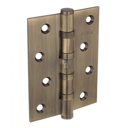 Петля дверная врезная SIBA 4BB 100*75*3 AB бронза античная универсальная (латунная)