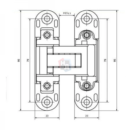 Петля дверная скрытая Cemom Estetic 978 3D-ME - 8060 хром матовый