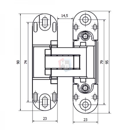 Петля дверная скрытая Cemom Estetic 978 - 9016 белый