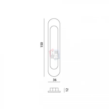 Ручка для раздвижных дверей MVM SDH-1 PB/SB полированная латунь/матовая латунь