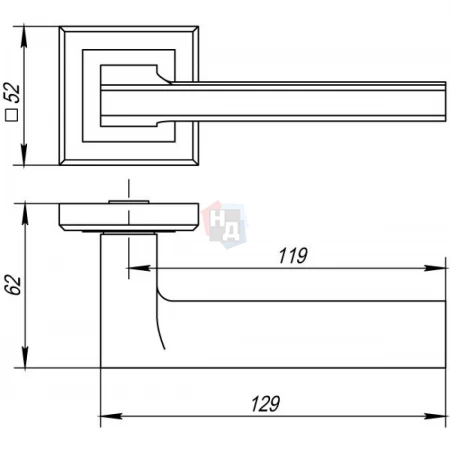 Дверная ручка Trion Decco 74 AL-AL MB (BLACK) черный матовый