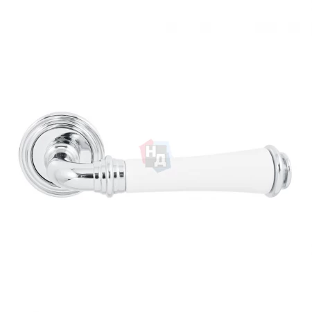 Дверная ручка Fimet Tasha 1028P-261 F04 хром/белый фарфор