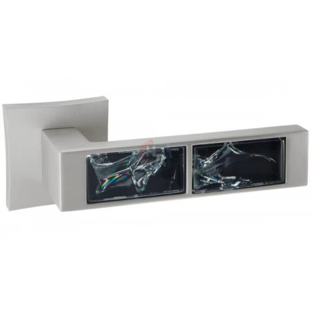 Дверная ручка ORO&ORO BLACK GLASS 203-15E MSN никель матовый