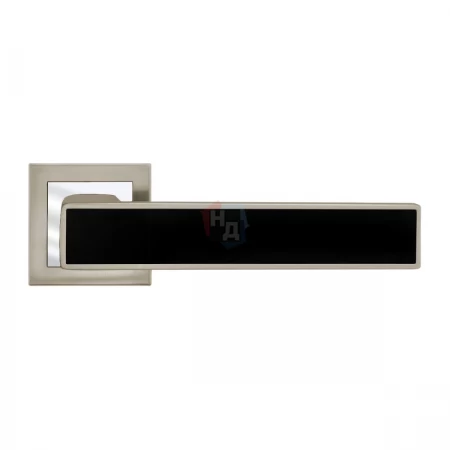 Дверная ручка Punto ONYX QL SN/BL-24 матовый никель / черный