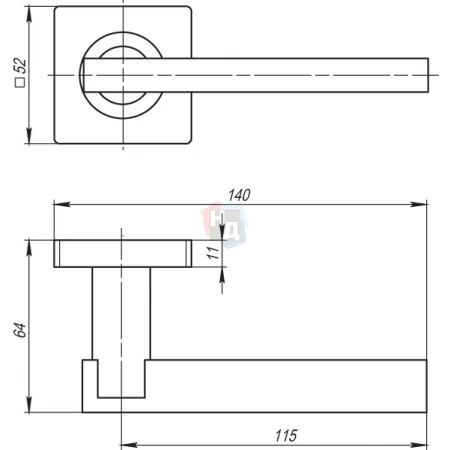 Дверная ручка Armadillo ORBIS SQ004-21 SN/CP-3 никель матовый / хром
