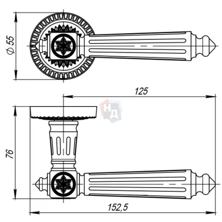 Дверная ручка Armadillo Matador CL4 BB-17 бронза коричневая