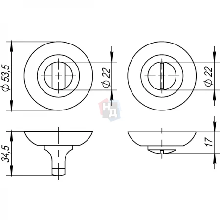 Накладка WC Punto BK6 TL SN/CP-3 матовый никель / хром