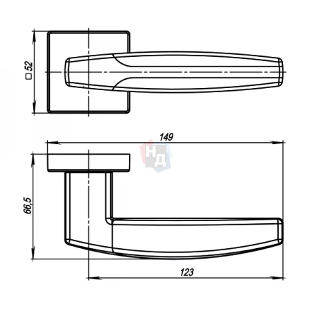 Дверная ручка Armadillo ARC USQ2 SN/CP-3 никель матовый / хром