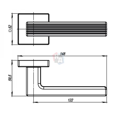 Дверная ручка Armadillo LINE USQ6 SN-3 никель матовый