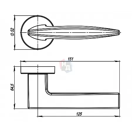 Дверная ручка Armadillo SQUID URB9 SN-3 никель матовый