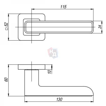 Дверная ручка Punto MARS QR GR/CP-23 графит / хром