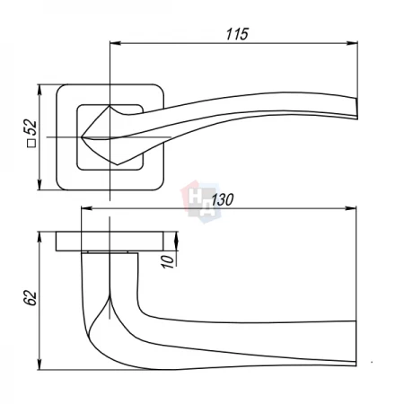 Дверная ручка Punto VESTA QR GR/CP-23 графит / хром