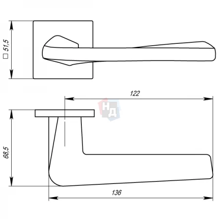 Дверная ручка Armadillo TORSO USS SN-3 никель матовый