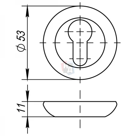 Накладка PZ AJAX ET JR SN/CP-3 никель матовый, хром