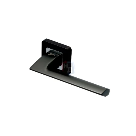 Дверная ручка Safita RAZOR SQ MSB/CP матовый графит / хром