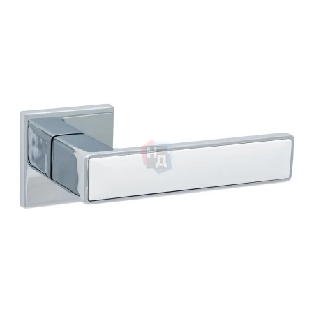 Дверная ручка Safita MIRROR HS WP/CP белый/хром