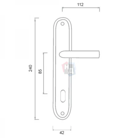 Дверная ручка на планке PZ Siba ECO Side 85 мм никель матовый/хром (22 07)